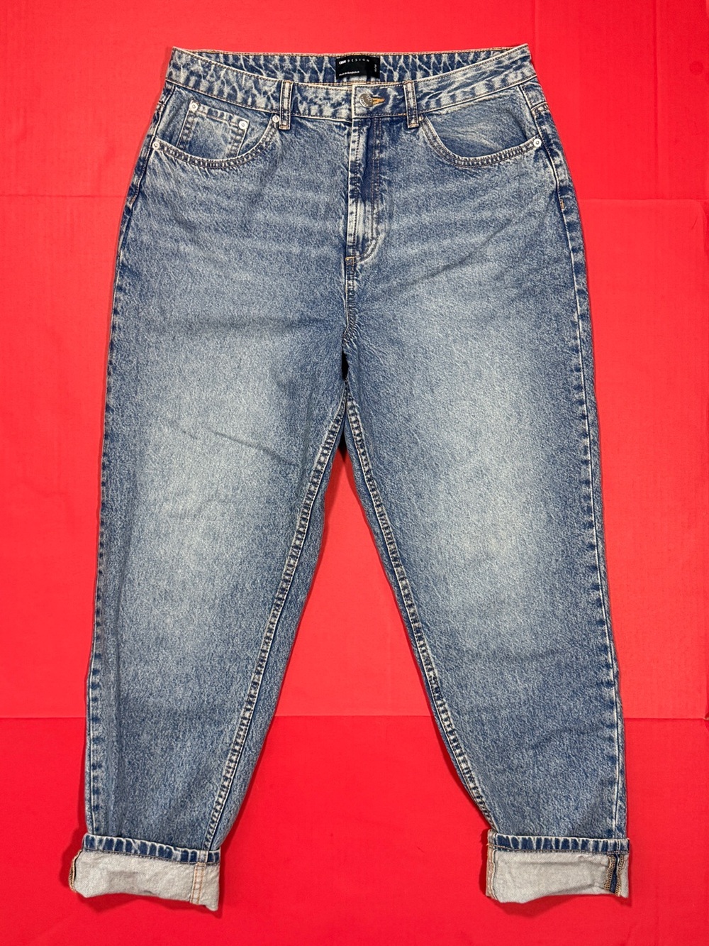 ASOS High Rise Relaxed Mom Jeans Vintage Wash W32 L32
